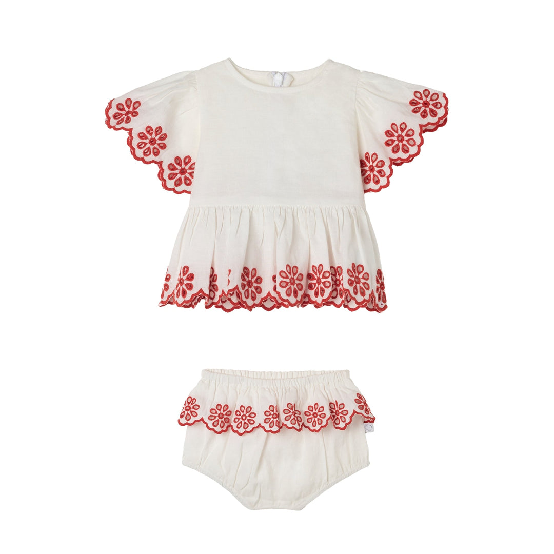 2Pc Linen Top & Bloomers - White - Posh New York