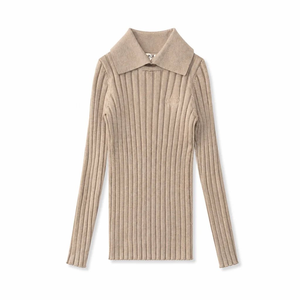 Arza Brown Ribbed Turtleneck Polo - Posh New York
