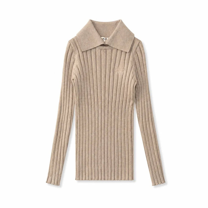 Arza Brown Ribbed Turtleneck Polo - Posh New York
