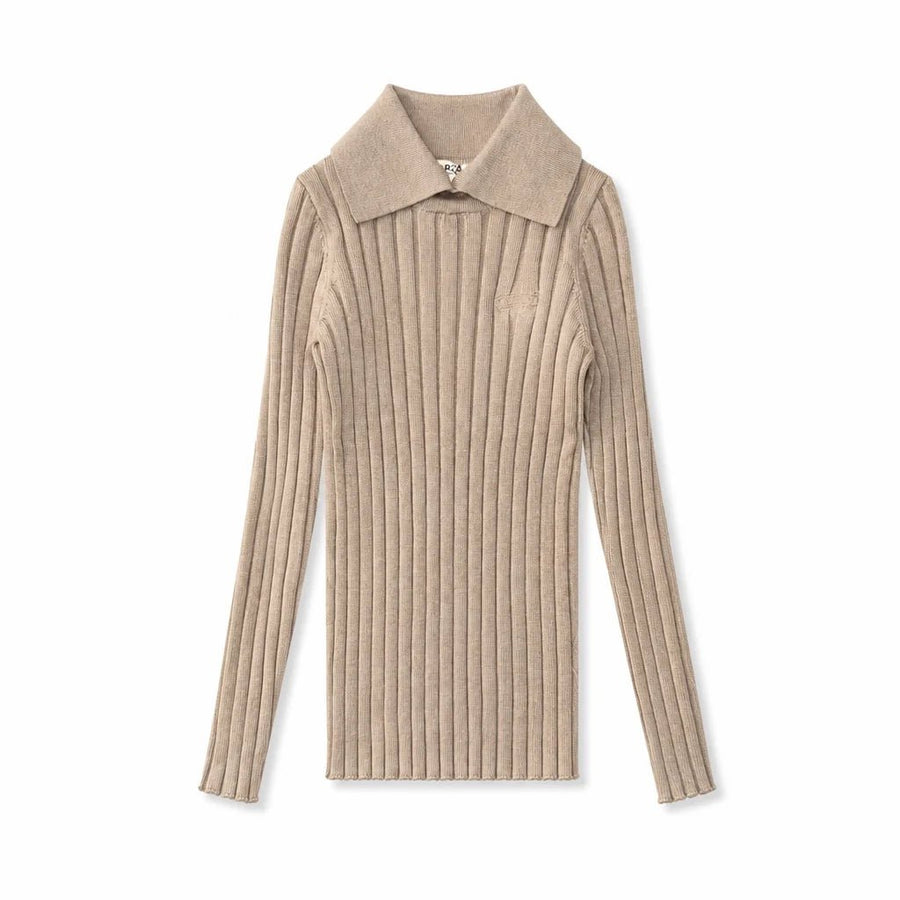 Arza Brown Ribbed Turtleneck Polo - Posh New York