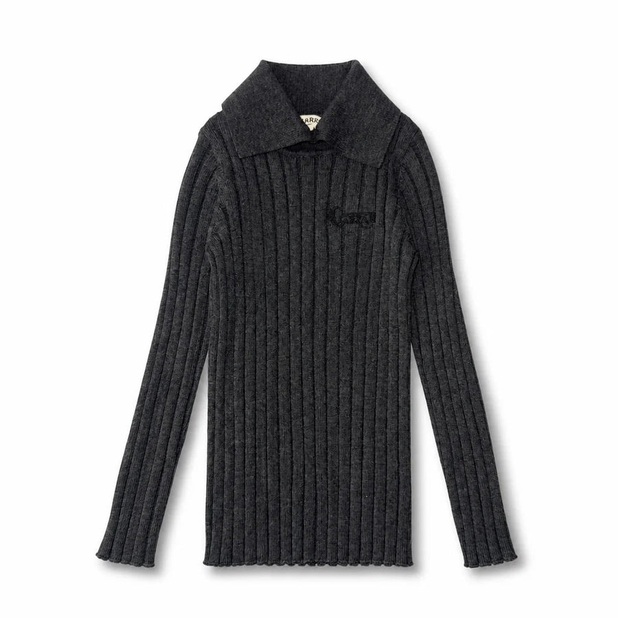 Arza Grey Ribbed Turtleneck Polo - Posh New York