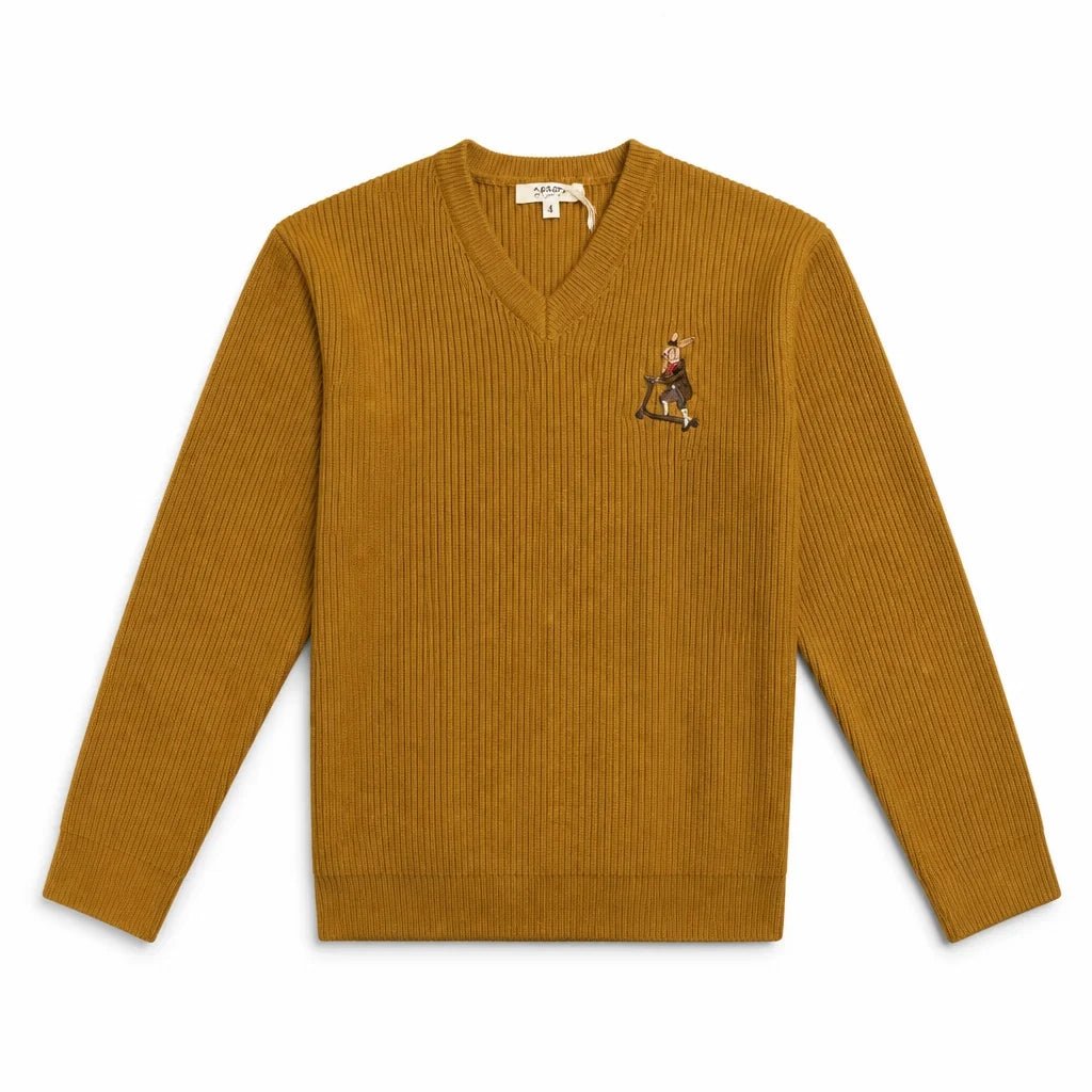 Arza Mustard V Neck Sweater - Posh New York