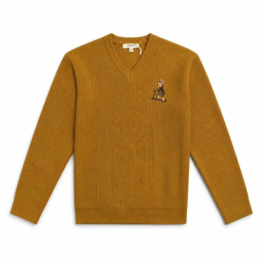 Arza Mustard V Neck Sweater - Posh New York