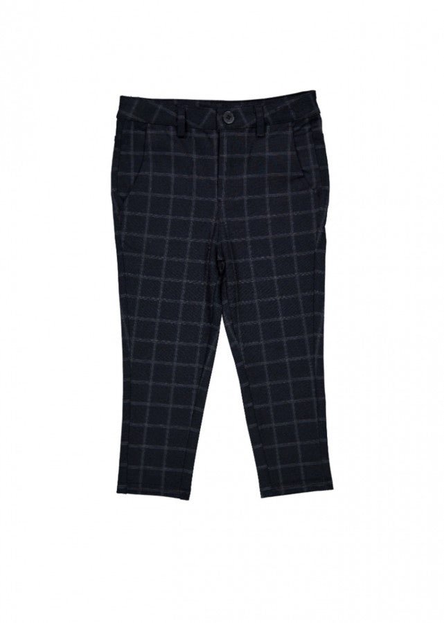 Arza Navy Plaid Ponte Pants - Posh New York