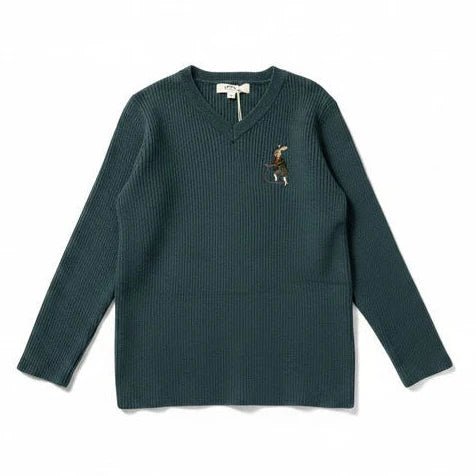 Arza Teal V Neck Sweater - Posh New York