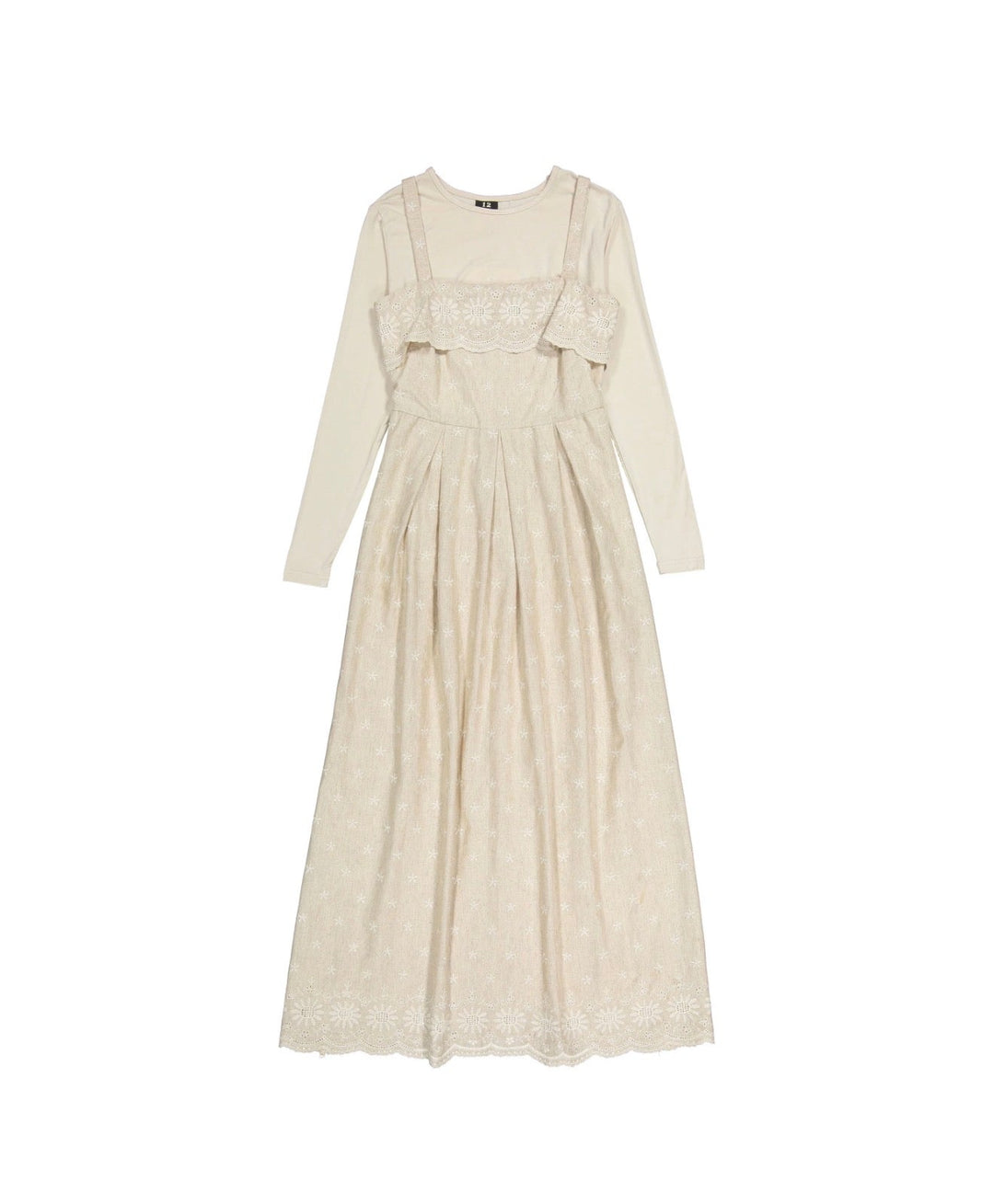 Beige Eyelet Maxi Jumper set - Posh New York