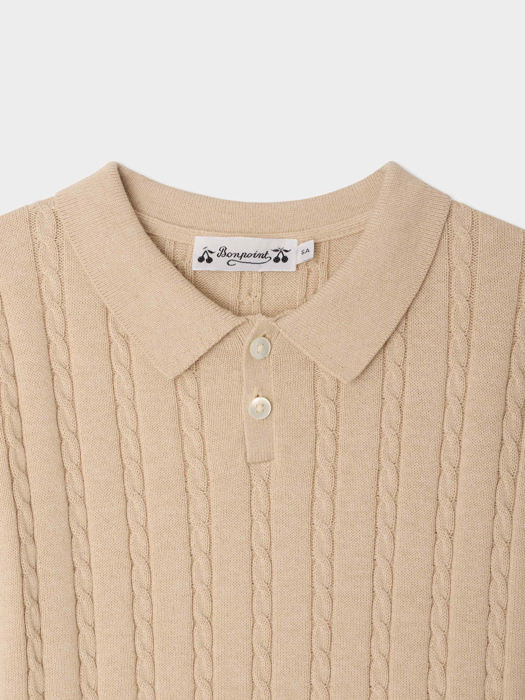Beige Knit Ribbed Polo - Beige Chine 160B - Posh New York