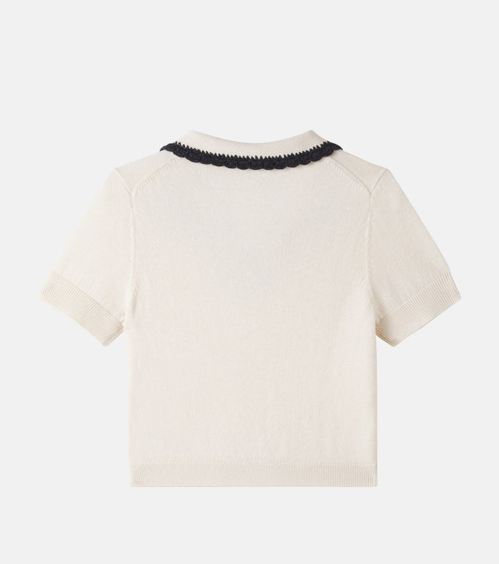 Beige Polo Embroidered Collar - Upb Ecru 103 - Posh New York
