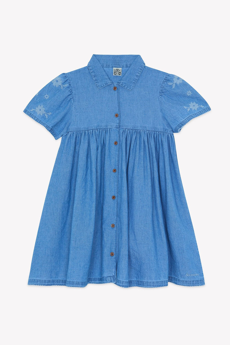 Blue Dress W/Collar & Buttons - Chambray - Posh New York