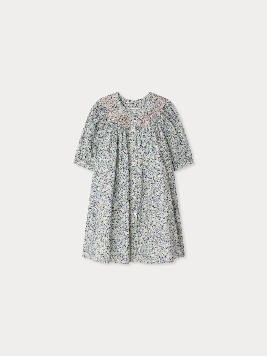 Blue Floral Dress - Fl Bleu De Prusse 51 - Posh New York