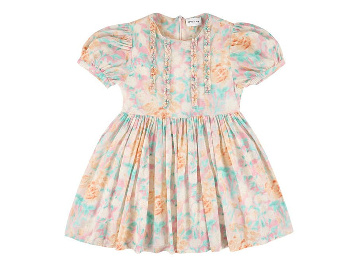 Blue Floral Puff Sleeve Dress - Pink - Posh New York