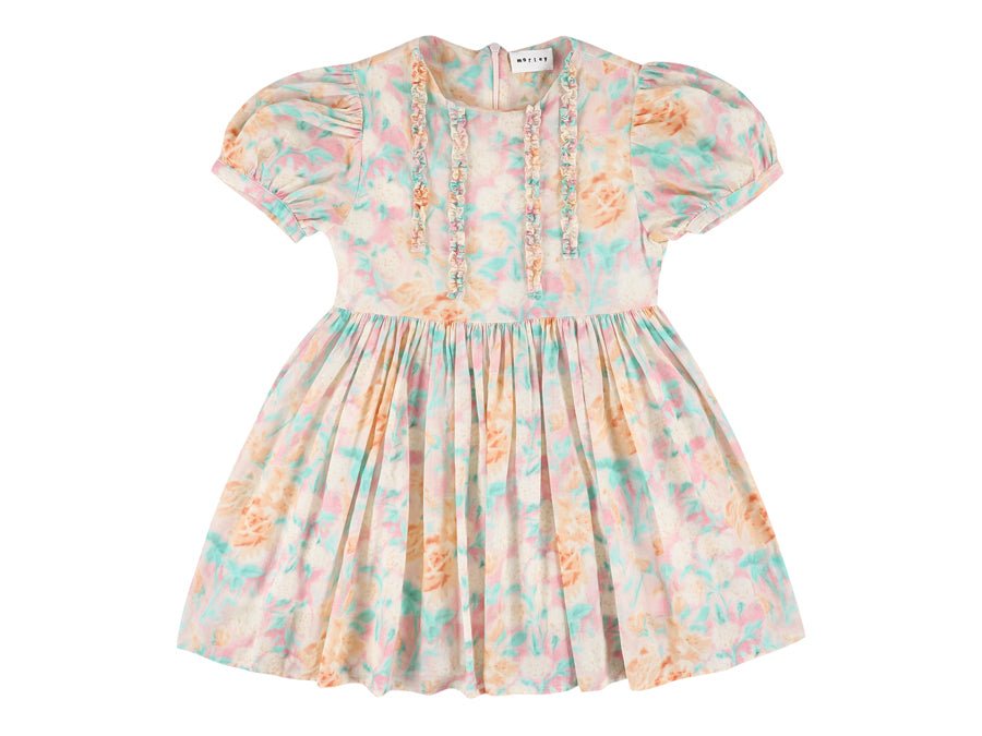 Blue Floral Puff Sleeve Dress - Pink - Posh New York