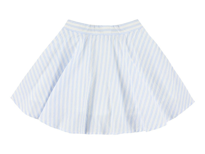 Blue Strped Skirt With Waistband - Bleu - Posh New York