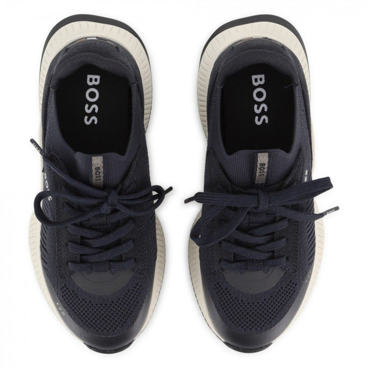 BOSS NAVY SOCK SNEAKERS - Posh New York