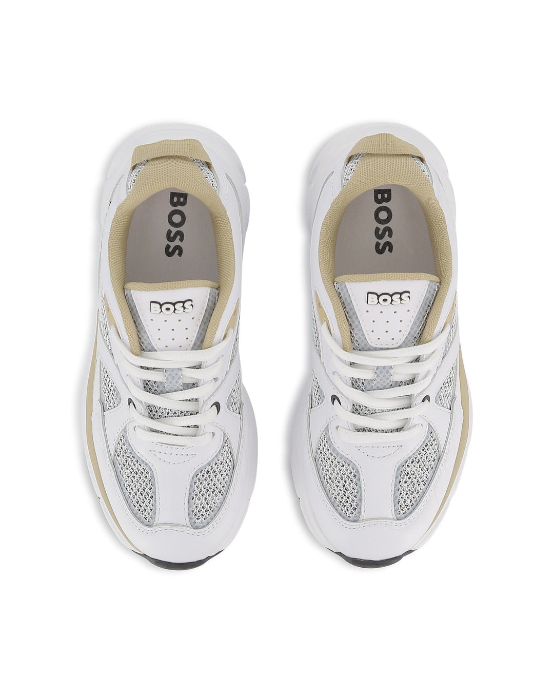 Branded Rubber Badge On Side Of Sneaker - 10P White - Posh New York