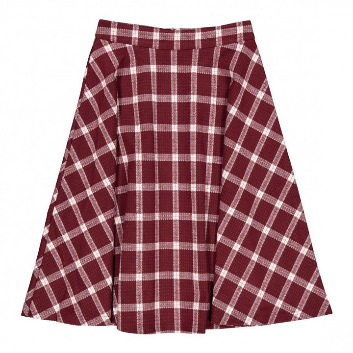 Burgundy Plaid Flair Skirt - Posh New York