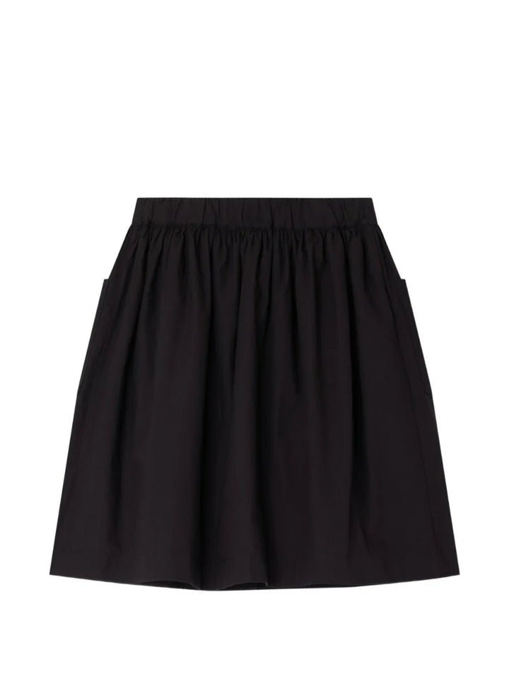 Button Skirt With Heart Pockets - Faux Noir 199A - Posh New York