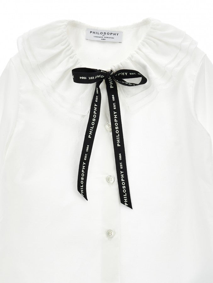 BUTTON UP SHIRT WITH LOGO RIBBON TIE - Posh New York