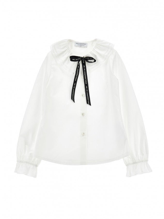 BUTTON UP SHIRT WITH LOGO RIBBON TIE - Posh New York