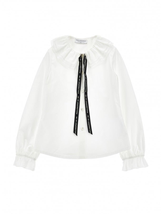 BUTTON UP SHIRT WITH LOGO RIBBON TIE - Posh New York