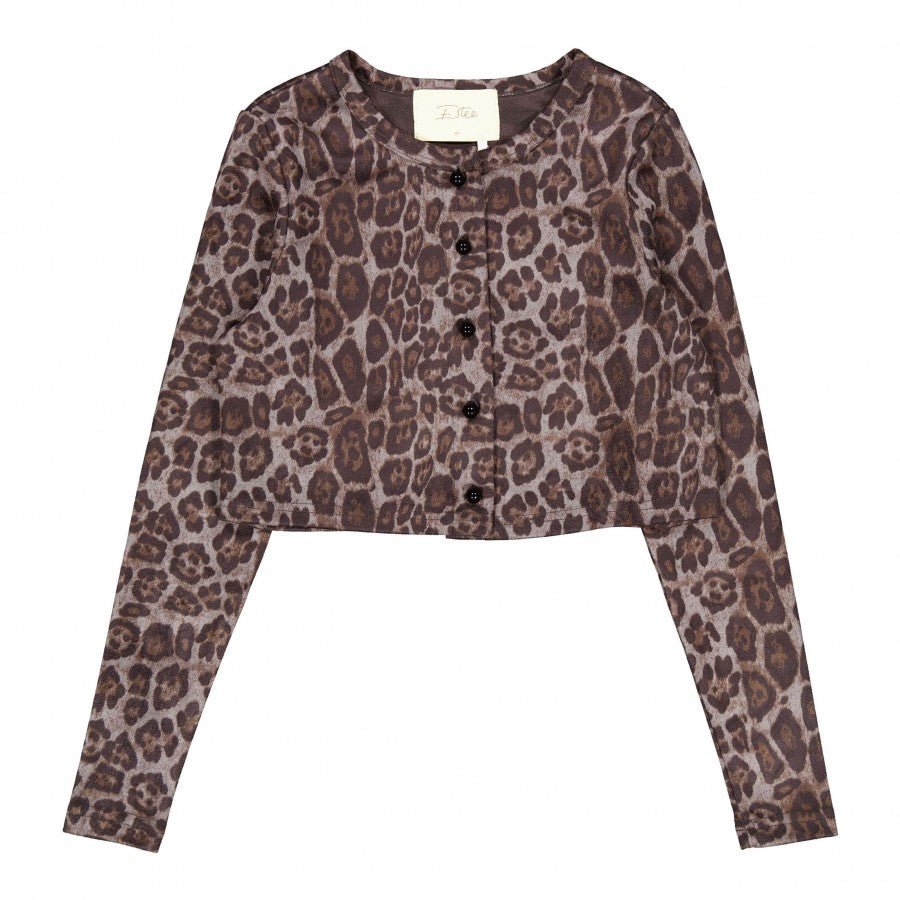 Charcoal Leopard Button Front Cardigan - Posh New York