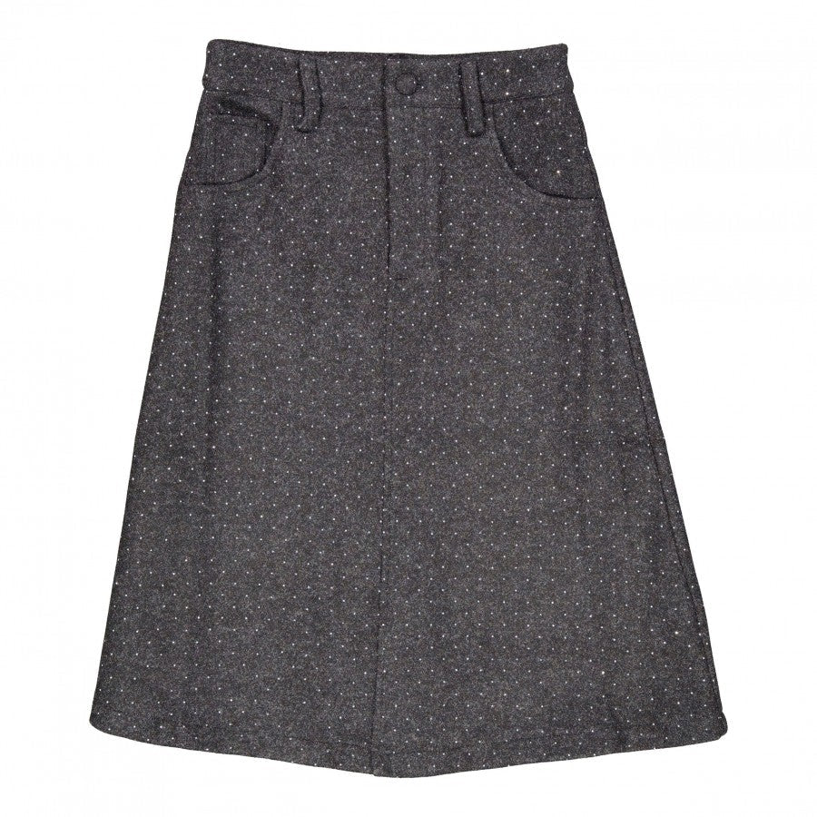 Charcoal Wool Stud Pencil Skirt - Posh New York