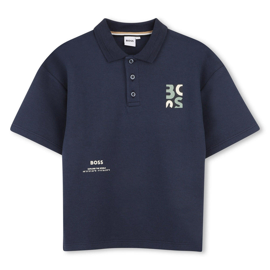 Cotton Piqu Polo Shirt - 849 Navy - Posh New York