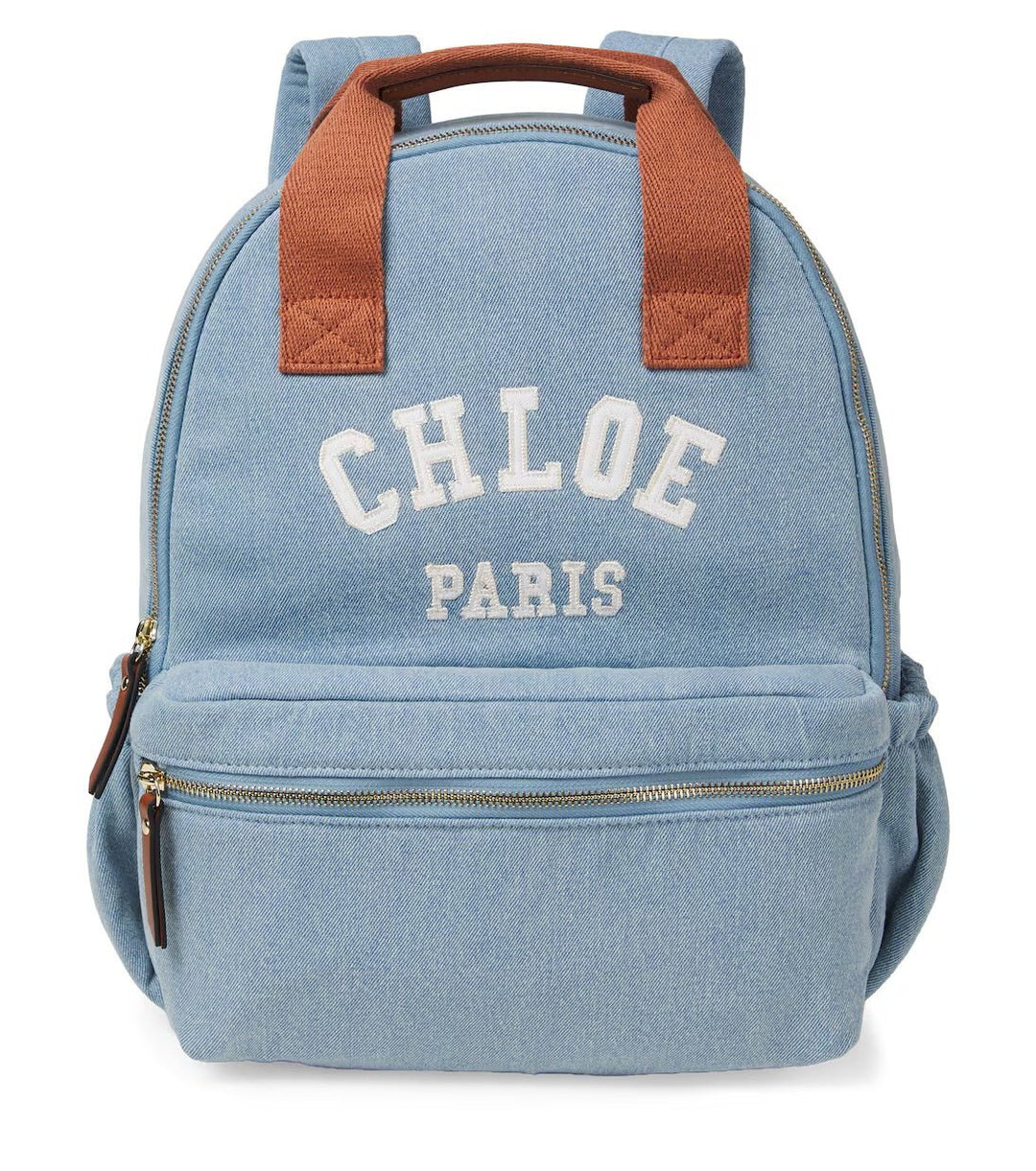 Denim Backpack With GrosGrain Handles - Z10 Denim Blue - Posh New York