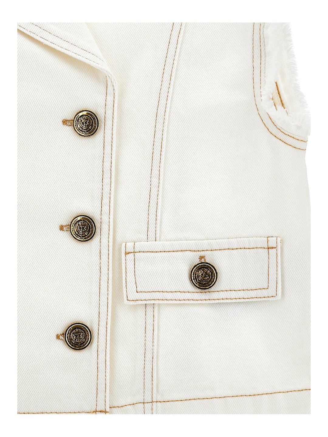 Denim Vest - 0002 Off White - Posh New York
