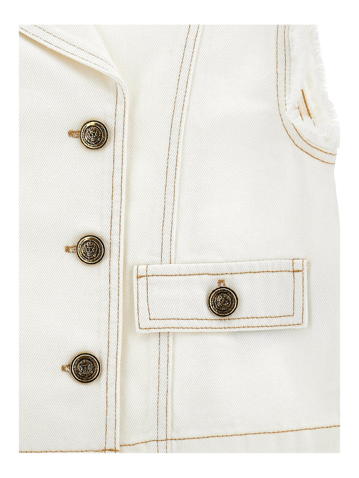 Denim Vest - 0002 Off White - Posh New York
