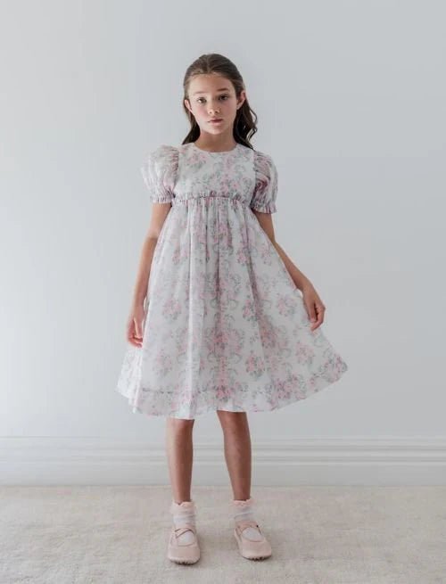 Elbow Sleeve Wallpaper Organza Dress - Vintage Wallpaper - Posh New York