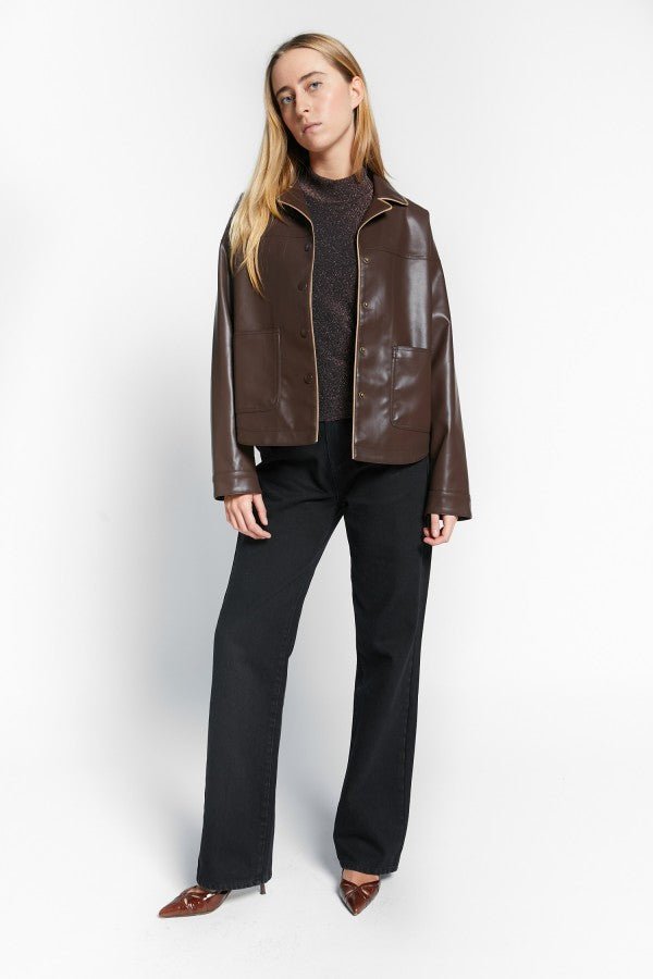 FAUX LEATHER JACKET - Posh New York