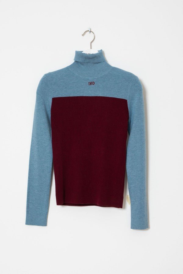 FITTED BI-COLOUR HIGH NECK PULLOVER - Posh New York