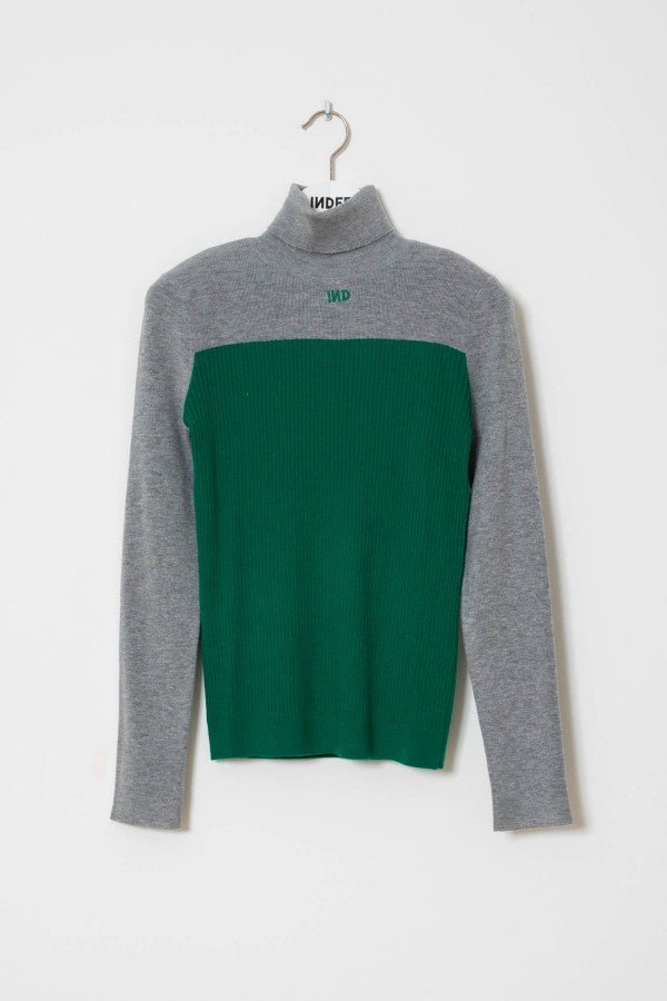 FITTED BI-COLOUR HIGH NECK PULLOVER - Posh New York