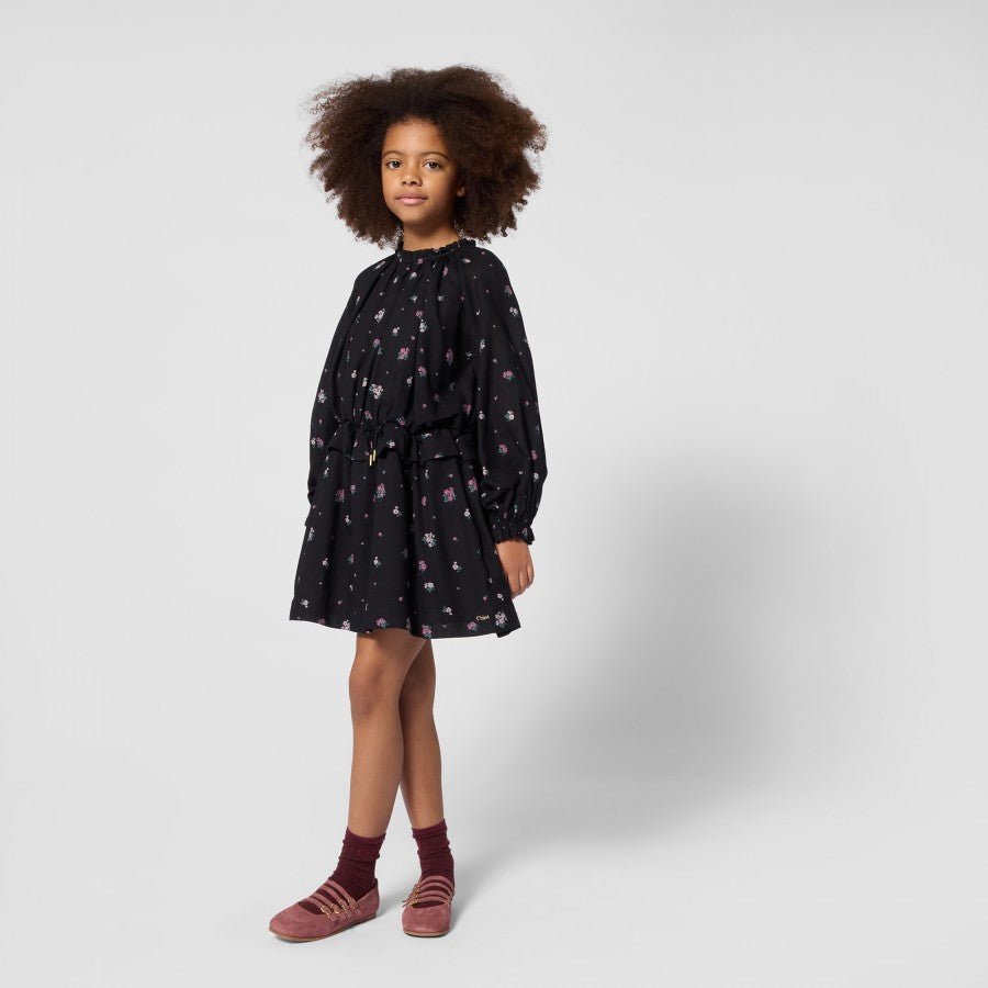 FLORAL PRINT RUFFLED DRESS - Posh New York