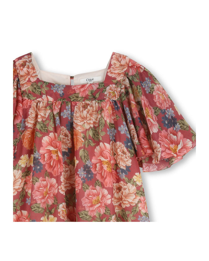 Floral Printed Woven Dress - 46Y Garnet Rose - Posh New York