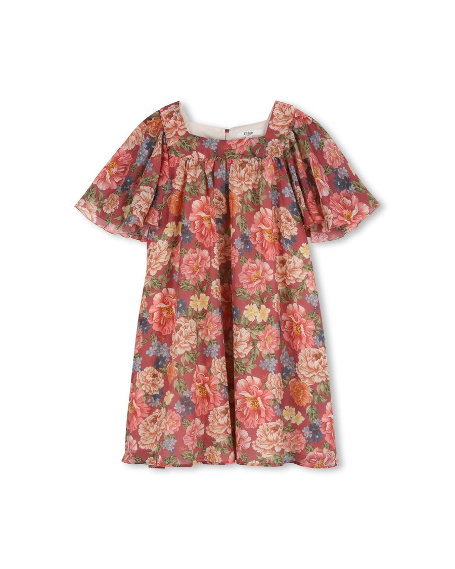 Floral Printed Woven Dress - 46Y Garnet Rose - Posh New York