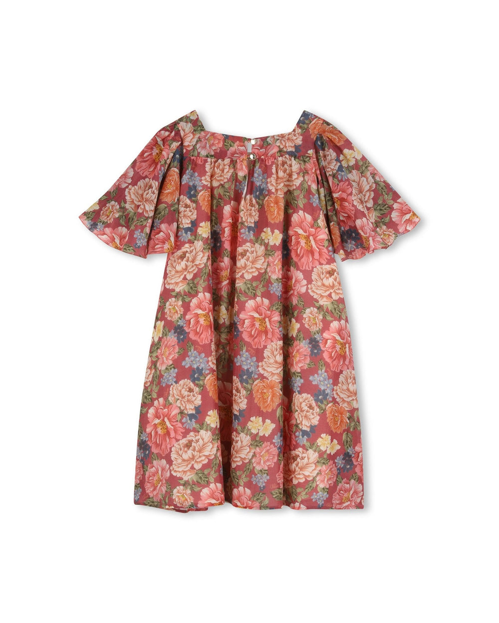 Floral Printed Woven Dress - 46Y Garnet Rose - Posh New York