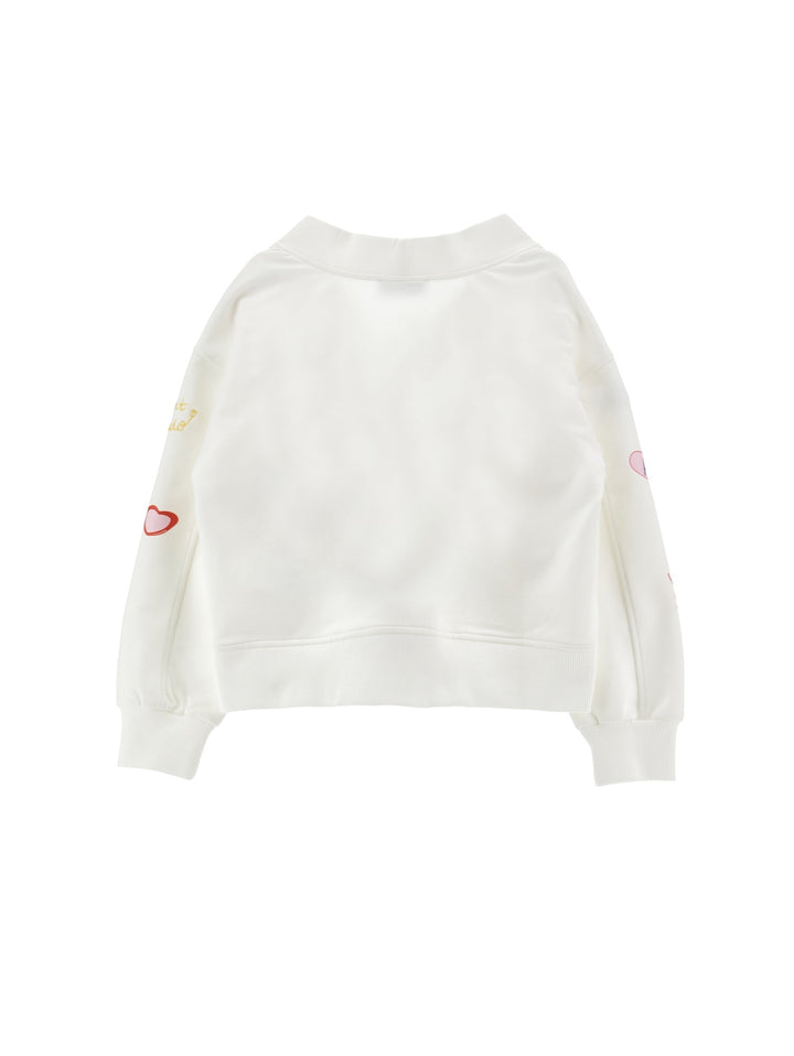 French Terry Cardigan With Allover Graphic - 0001 White - Posh New York