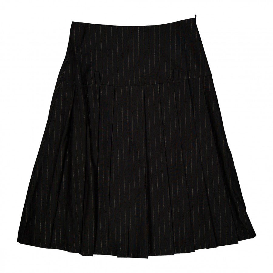 Gold Pinstripe Pleated Skirt - Posh New York