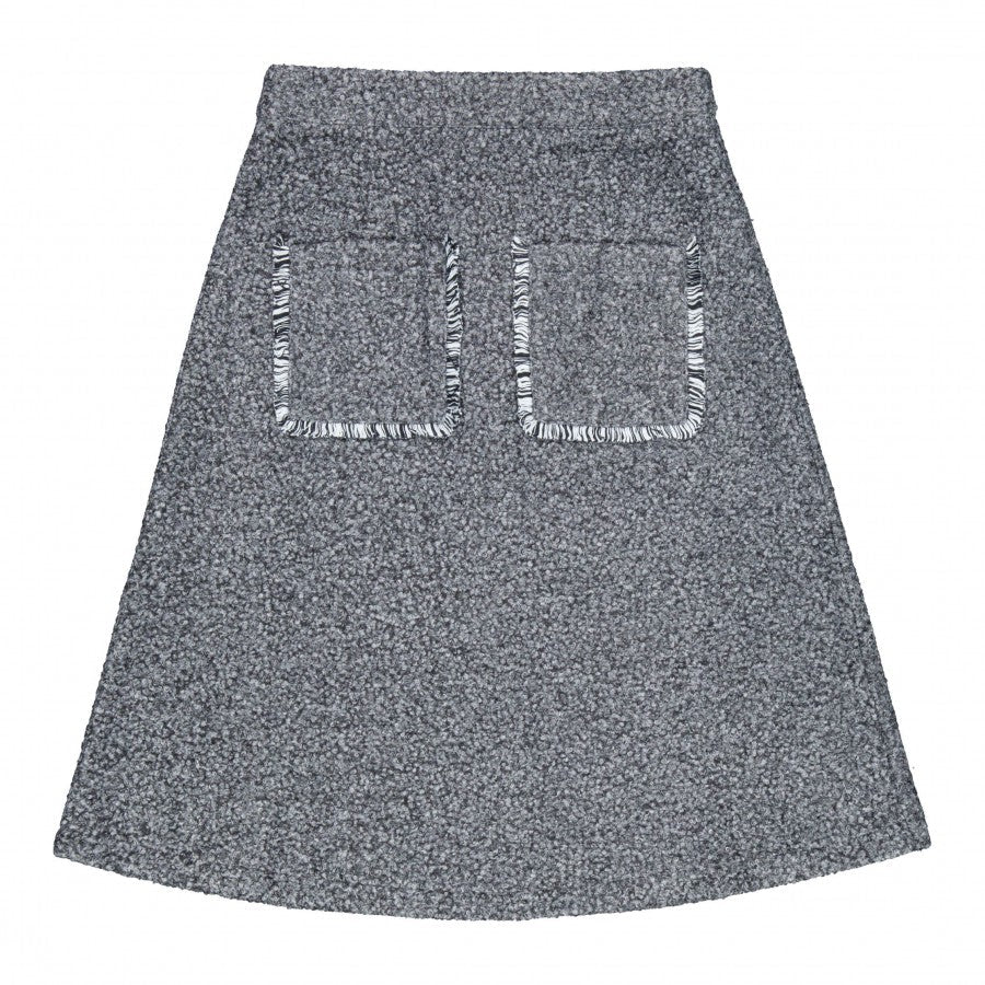 Grey Tweed Pocked Front Skirt - Posh New York