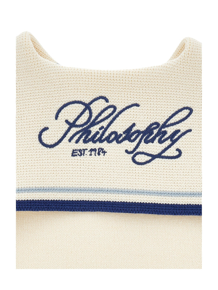 Knit Sweater With Sailor Collar - 0156 Off White - Posh New York