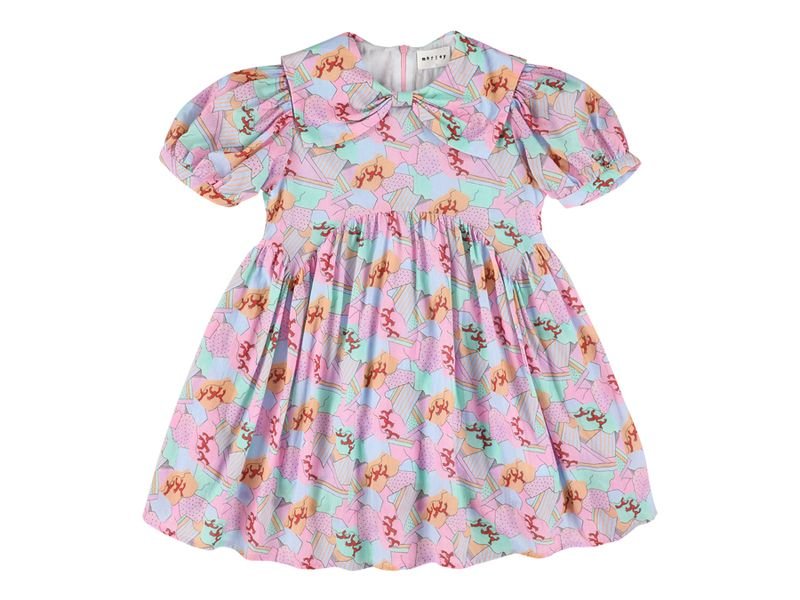 Lavendar Floral Dress With Bow On Chest - Multi - Posh New York