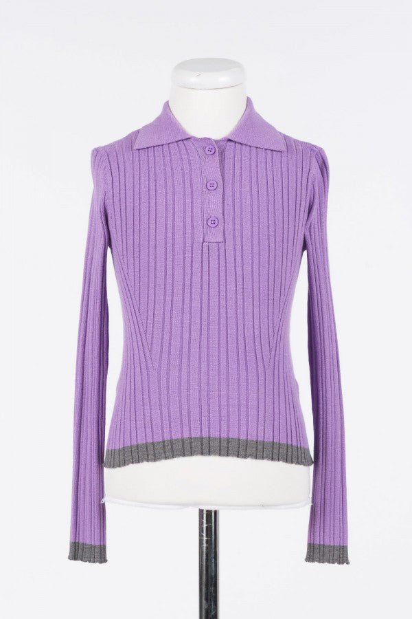 LAVENDER KNIT POLO - Posh New York