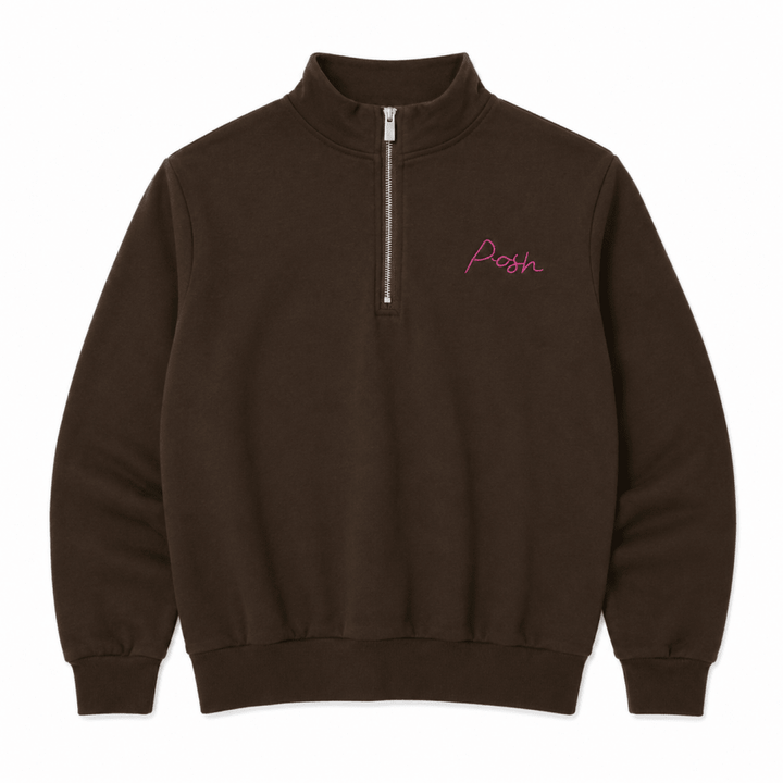 LOGO HALF ZIP SWEATSHIRT - Posh New York