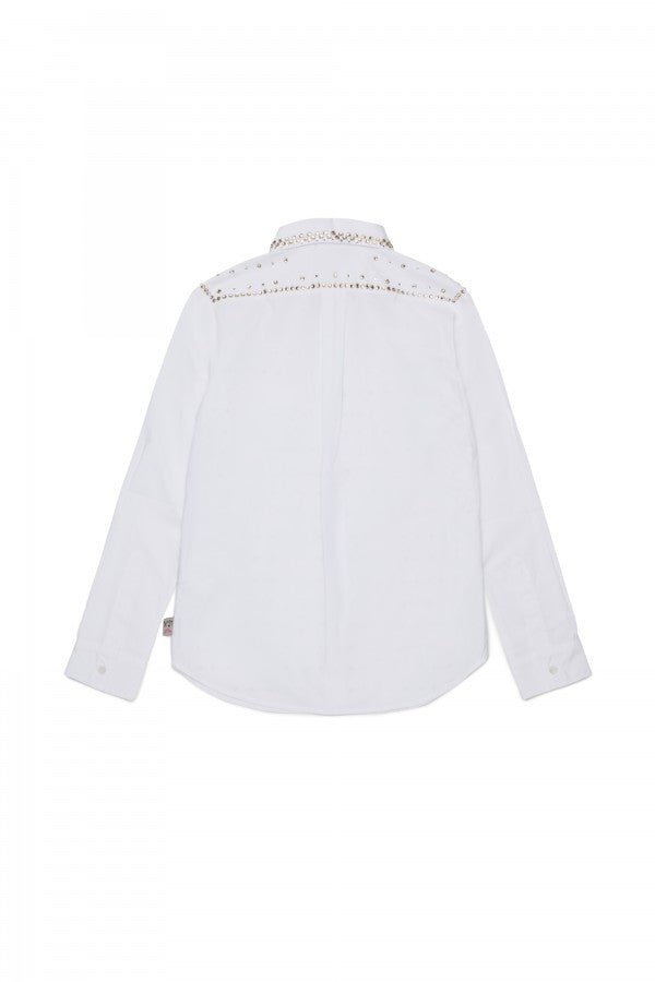LS BUTTON UP SHIRT WITH ALLOVER STONES - Posh New York