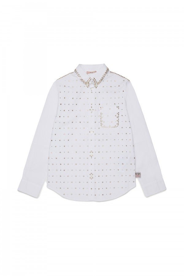 LS BUTTON UP SHIRT WITH ALLOVER STONES - Posh New York
