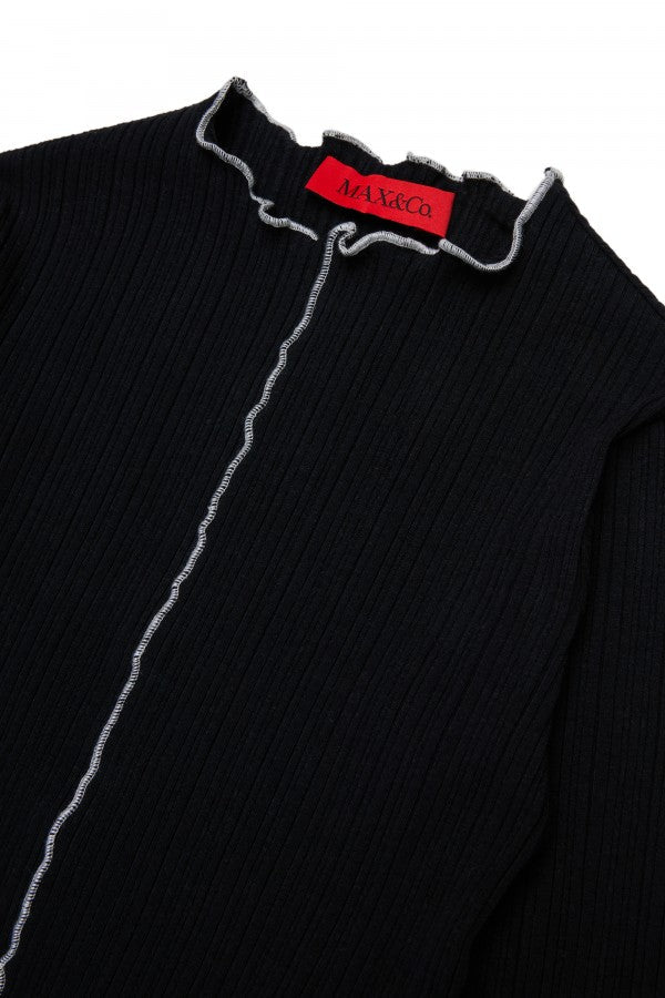 MAXT45F LS COTTON RIB SHIRT W CONTRAST TRIM - Posh New York