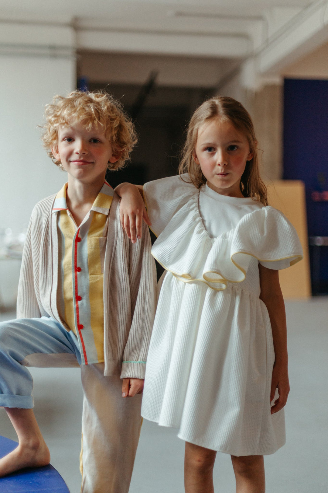 Noah Pinafore Dress - White - Posh New York