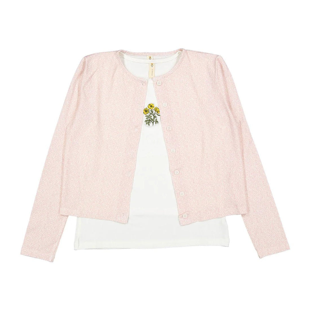 Pink Tiny Bud Cardigan + Tank Set - Posh New York